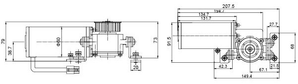 Electric Sliding Door Motor , 24V 100W Heavy Duty Brushless DC Motor