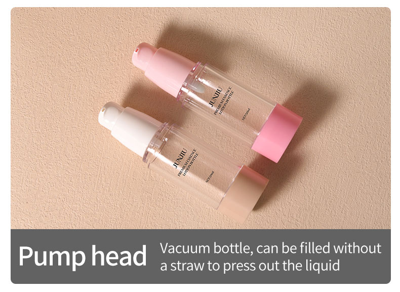 50ml Cosmetic Airless Pump Bottle Round Shape Dual Chamber Airless Bottle For Facial Cream Serum