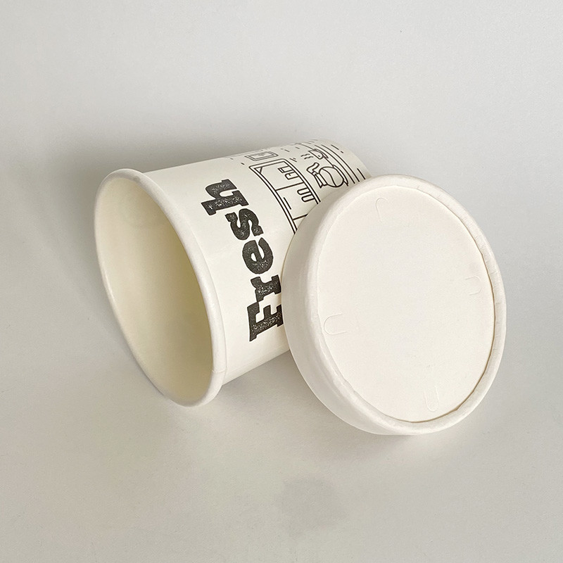 360ml 12oz Soup Paper Cup With Lid Single Wall Biodegradable Bowls