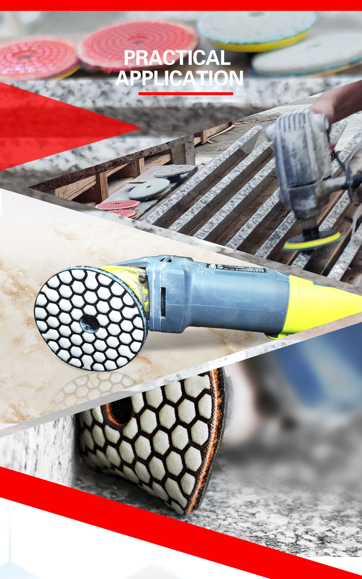125mm Wet Polishing Pad for Polishing Granite Marble Stone Slab Resin Pads Advantage