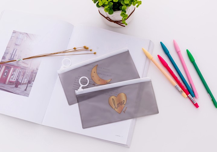 Transparent Pencil Pouch With Zipper For Exam Student Office