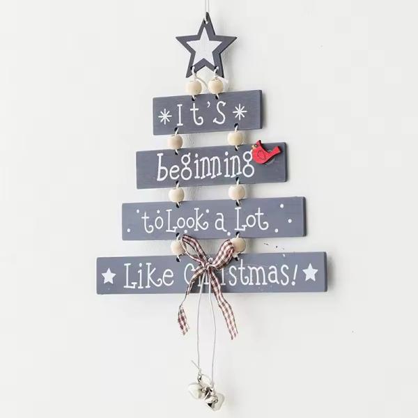 Wooden Christmas wall-mounted text Christmas decorations decorate window scenes
