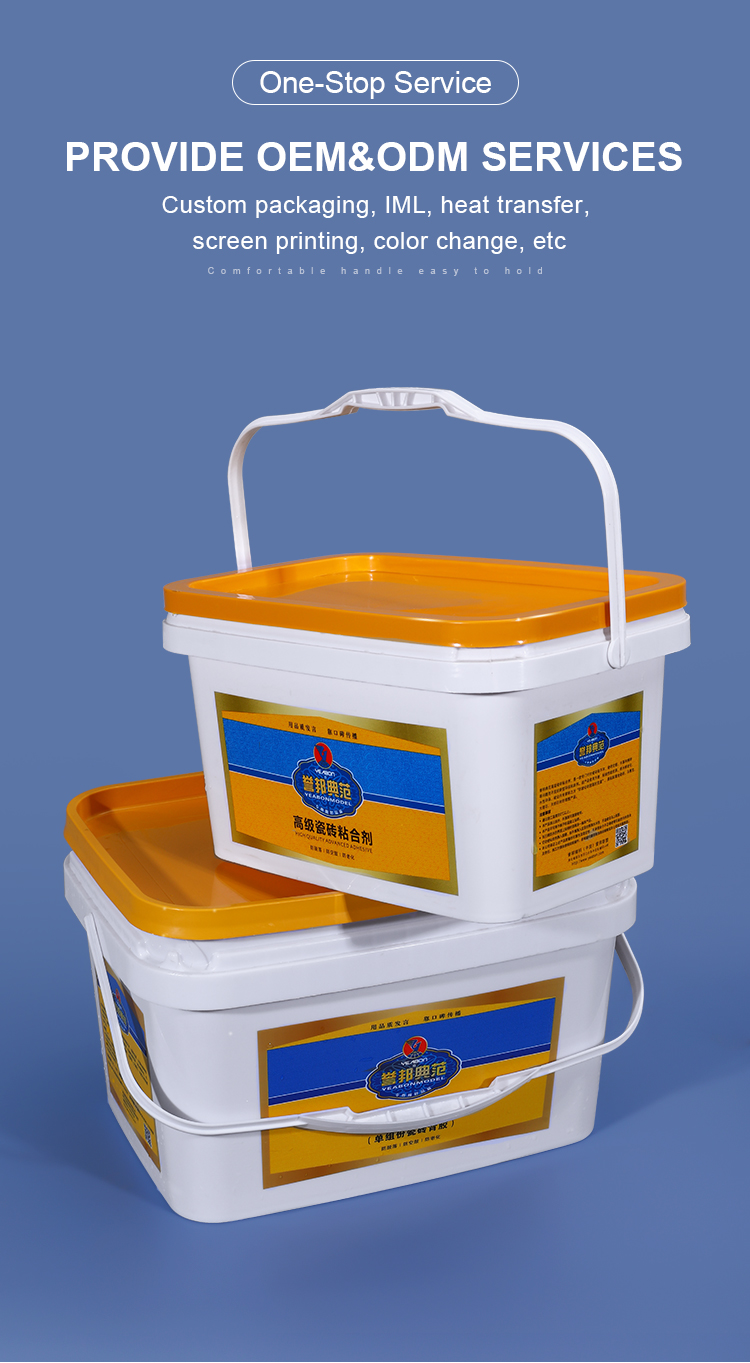1.5L-25L Square Rectangle PP Bucket With Lid For Silk Screen / Heat Transfer Printing