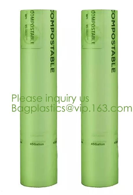 Eco-friendly Roll Compostable Plastic Bag Drawstring Biodegradable Garbage Bags,cornstarch custom compostable biodegrada