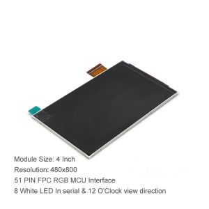 WVGA Parallel TFT LCD Displays 4Inch 480x800 IPS Full Angle