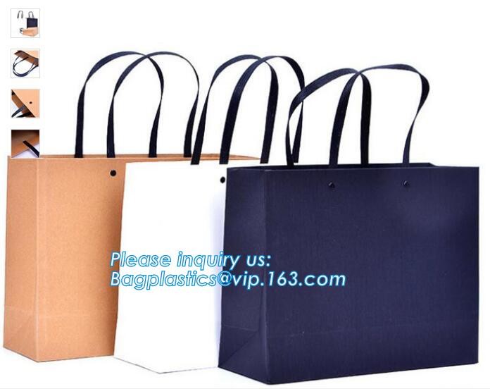 Luxury paper bags with handles Different Sizes,250gsm art paper shopping carrier bag custom printing with handle rope