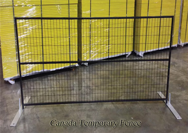 Yellow Galvanized Canada Temporary Construction Fence Panel With Clips And Base