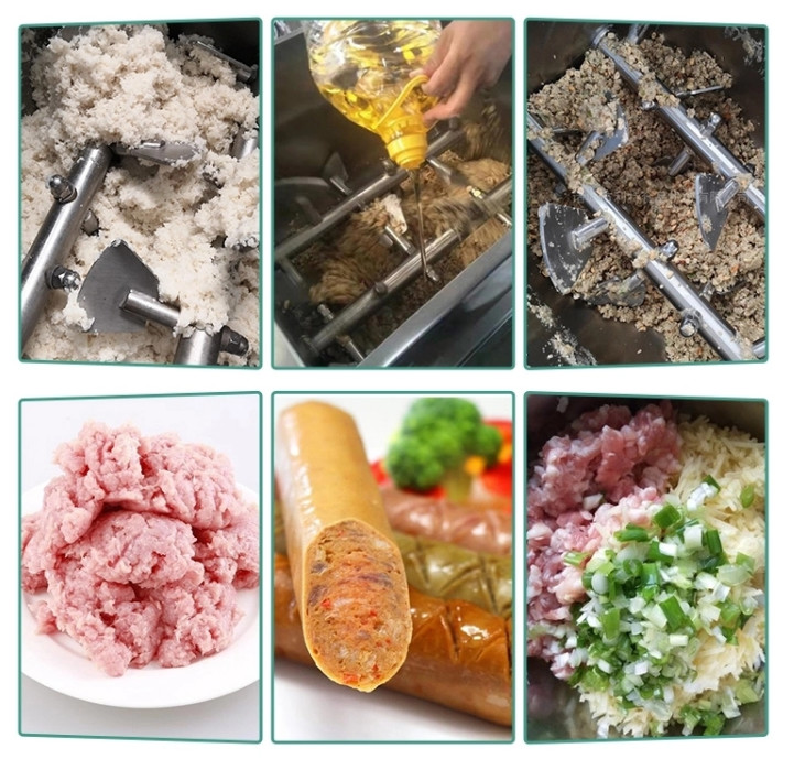 Heavy Duty 1000Kg Stuffing Meat Processing Equipment Stainless Steel 100L Small