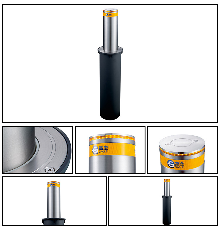 One Way Hydraulic Traffic Control Bollards Dia 219mm Traffic Light Lifting Bollard