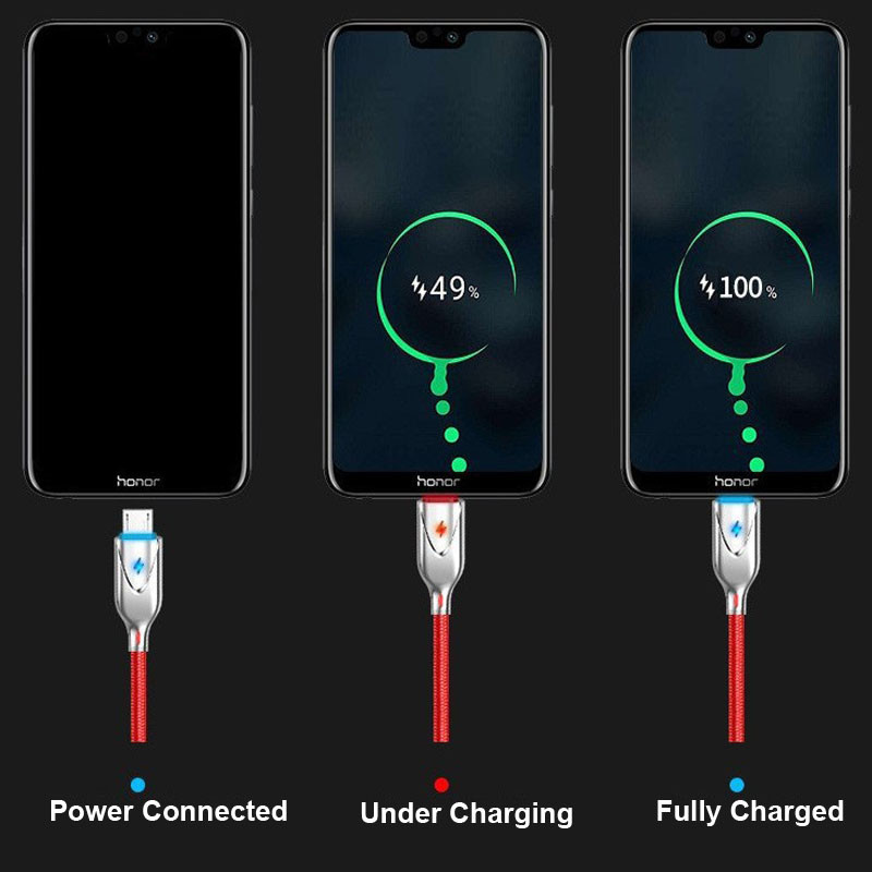 3A Max Fast Charger Cable Copper Fabric Braided Zinc Alloy Material