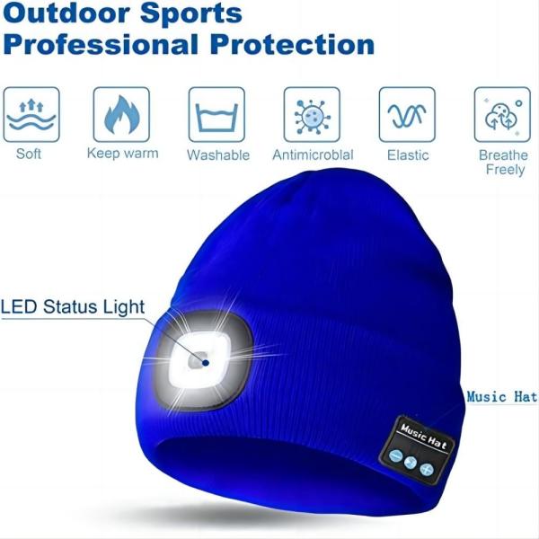 Motorcycle Riding Bluetooth Hat Camera 2LED Lights 100° Point Of View To