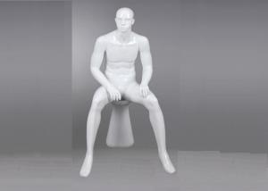  Fiberglass FRP Seated Lifelike Male Mannequin , Store Supply Mannequin Full Body Manufactures