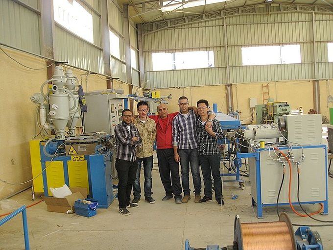 HOOHA Team On Egpyt , Wire Extrusion Machine High Speed 65KW 6000kgs ABB Motor