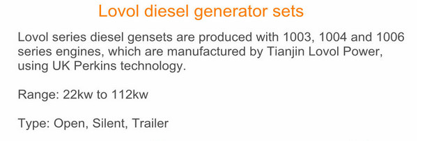 1006TG3A Four Stroke Diesel Engine Lovol 80kw Generaors Genset