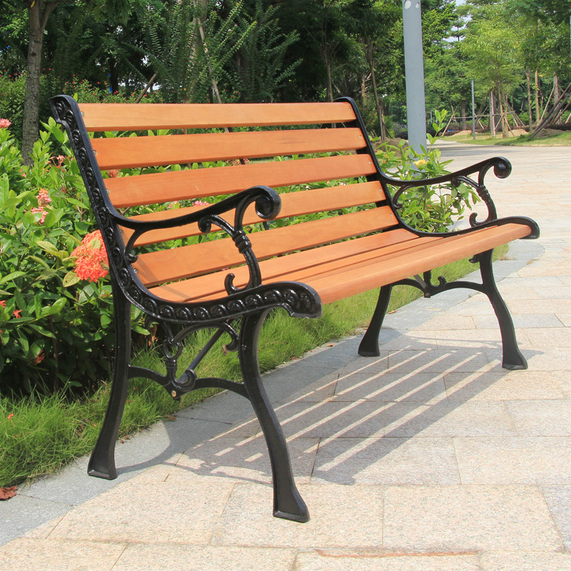 Bao Tuo outdoor thickening of cast iron park chairs lounge chairs red 1.25 meters BTC-019