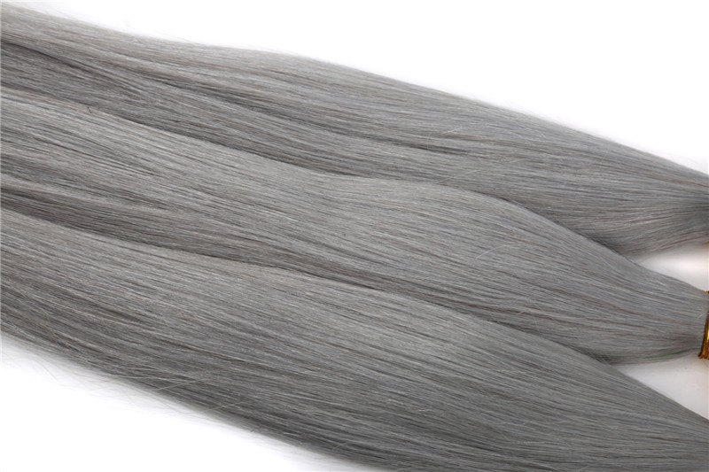 8-24 Inches Stock hot selling grey color hair weft 100% brazilian virgin human hair