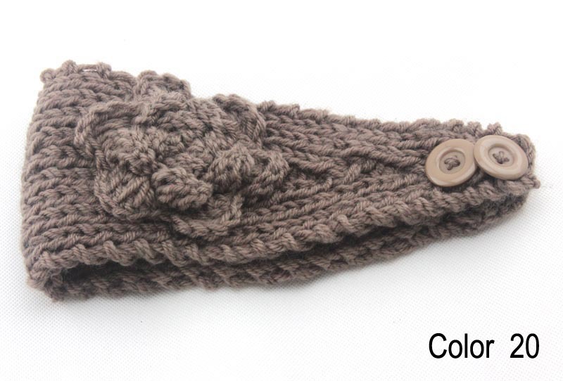Women knitted headband with flower,crochet headband- Handmade tenia, Hair Accessories