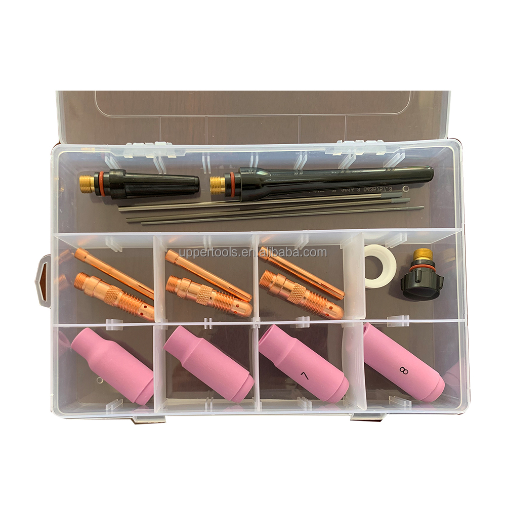 Welding Torch Gas Lens Wedge Collect Ceramic Nozzle Kit for Tig Welding Consumables
