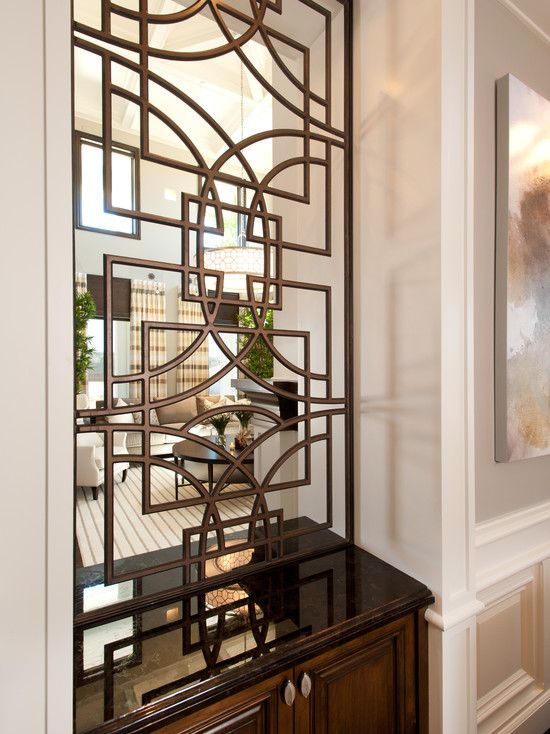 Mobile Room Divider Stainless Steel Brushed Semi Transparent Partition