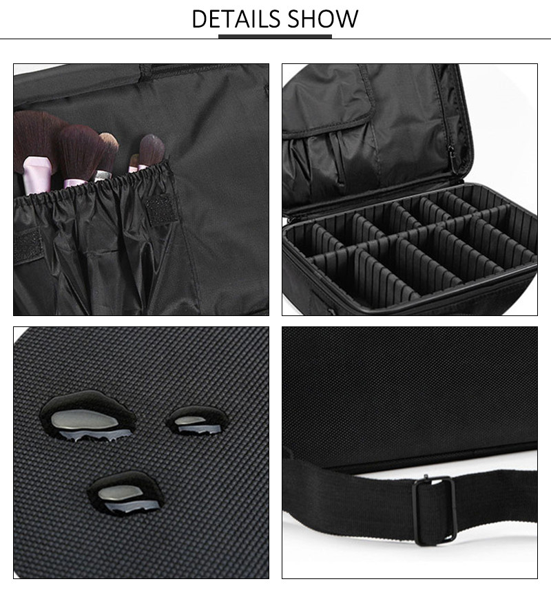 Women Portable Travel Oxford L34*D8cm Makeup Bag Case