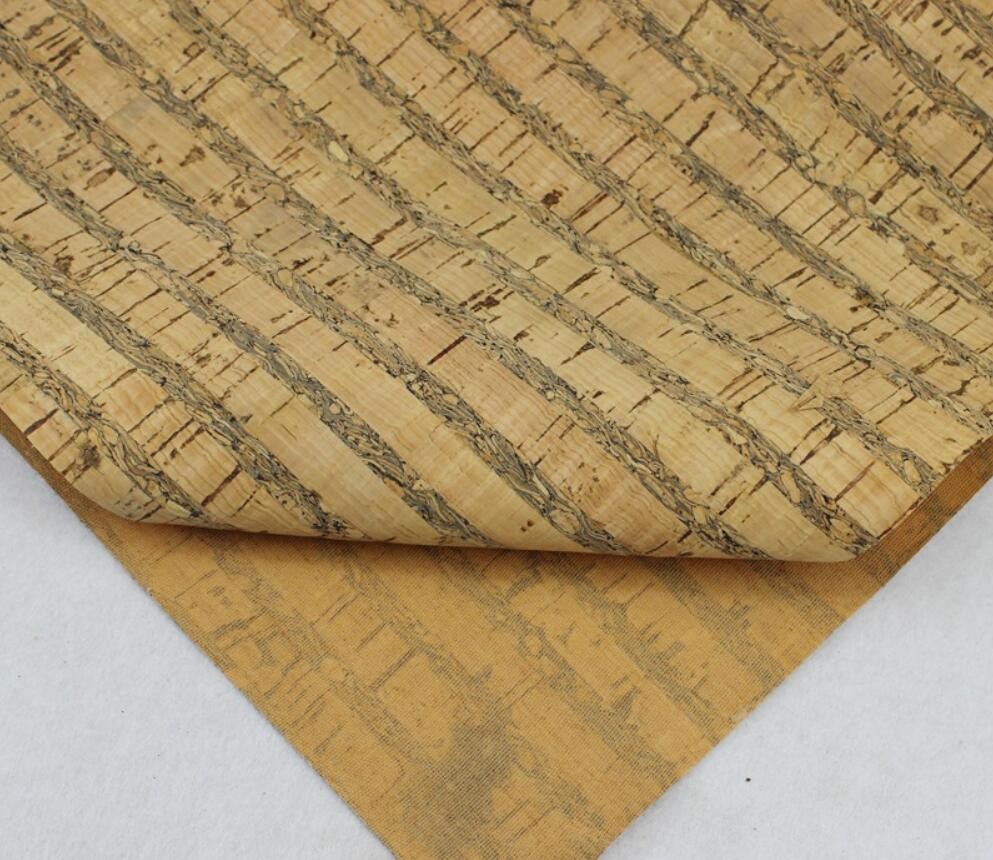 Factory Price 1.4m Width Square Texture Cork Fabric in Nature Color for Wallet Making