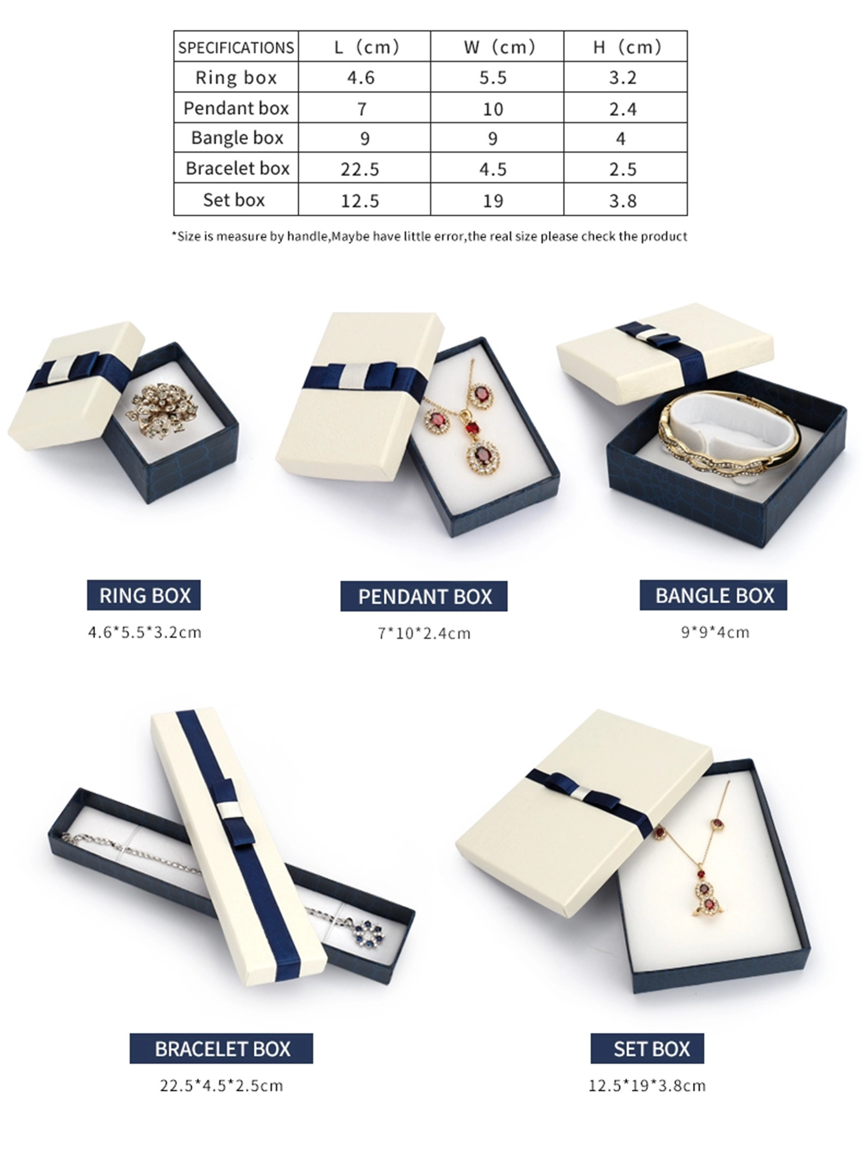 Luxury Packing Fancy Jewelry Box With Bowknot Customized PU Leather