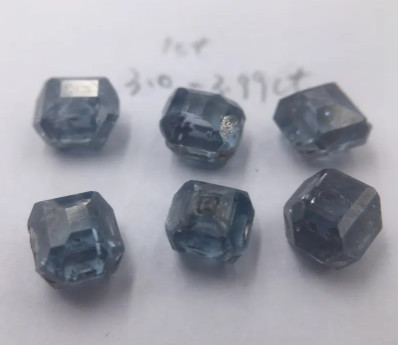 Light Blue color HPHT rough diamond, Dark blue color rough diamond stone, uncut lab grown blue diamond Boron doped hpht diamond 0.1-5ct