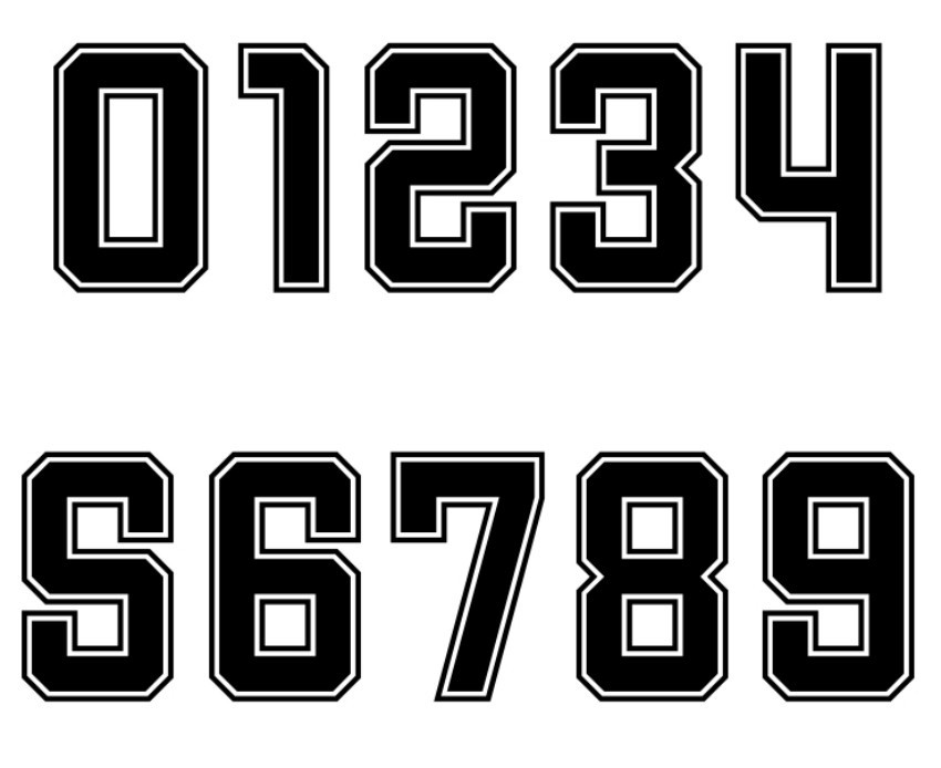 Elastic Iron On Heat Transfer Letters And Numbers For Football Jerseys