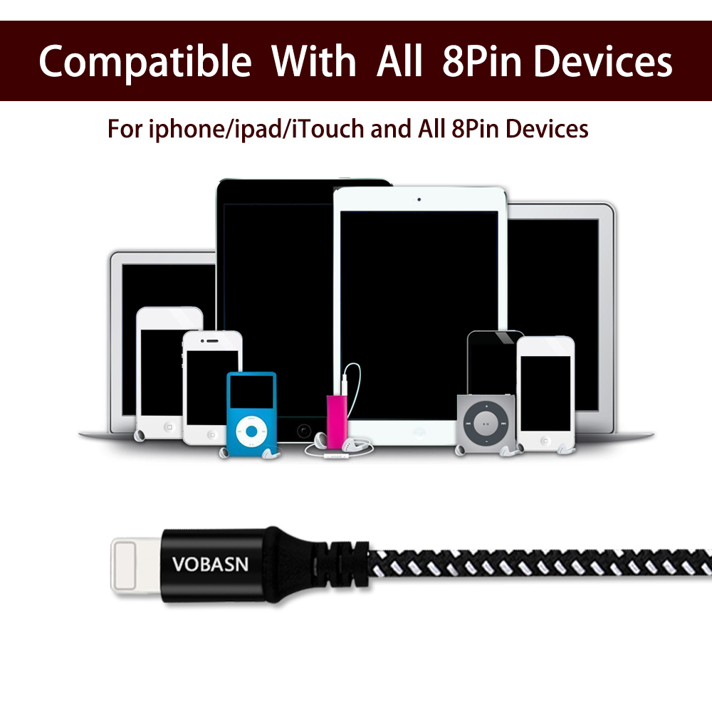Same Genuine Apple Lightning To USB Cable 1m 3M For Iphone 5 Nylon Braided