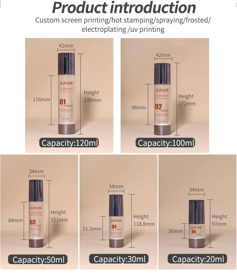 1oz 30ml Airless Mist Spray Bottles Mini Travel Size Free Plsctic Vacuum Transparent Bottles For Perfume Facial Toner