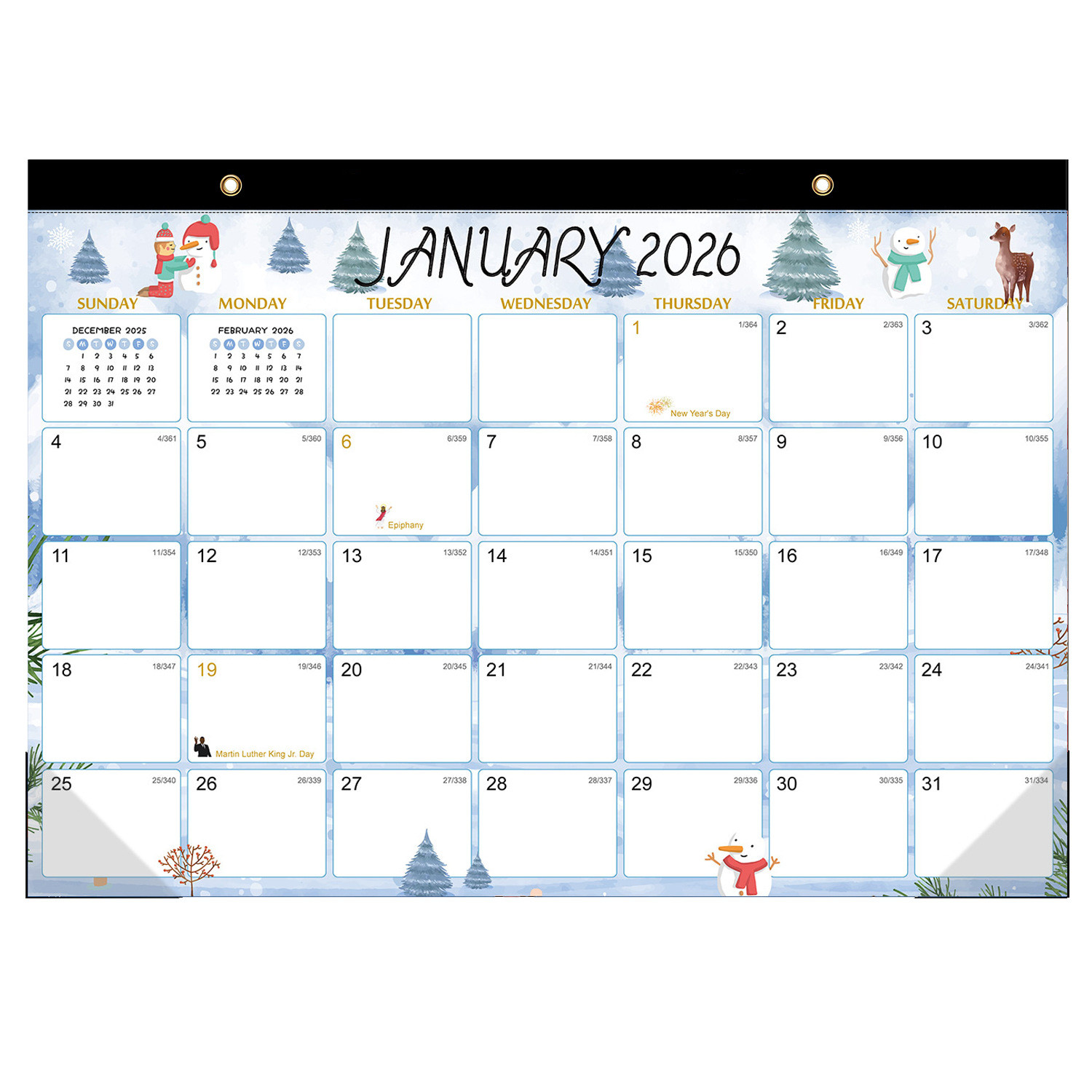 Custom Wall Calendar Spiral Bound End Month December
