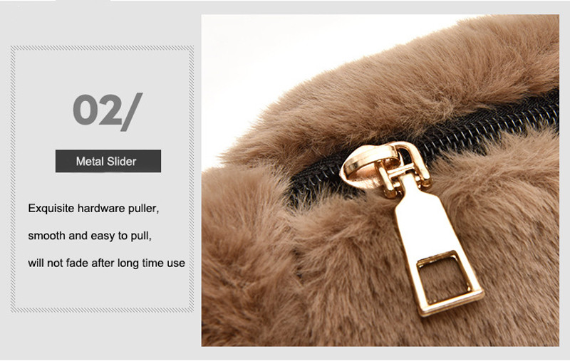 Factory Price Faux Rabbit Fur Waist Bag Winter Bum Bag Female Travel Bum Hip Coins Phone Pouch Casual Chest Bag