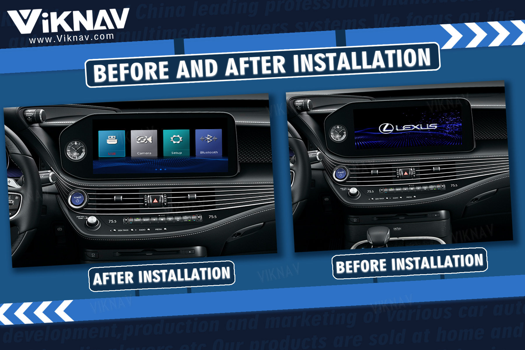 Viknav Fit For Original Car Screen Linux System For Lexus LS 2021 2022 2023 Wireless Apple CarPlay Android Auto