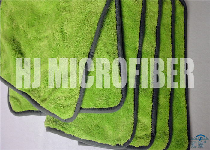 Green Color Microfiber Super Soft Super Absorbent 80% Polyester 20% Polyamide Car Cleaning Towels