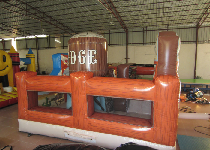 Wild inflatable western themed bouncer house PVC material inflatable farm house fun amusement park