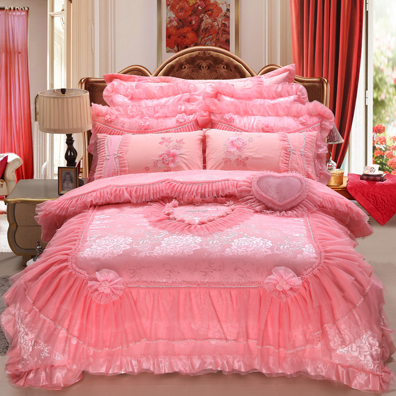 Bedding Set Luxury Wedding 100% Cotton 200TC Bed Sheet Quilt Bedding Anti-Pull Set