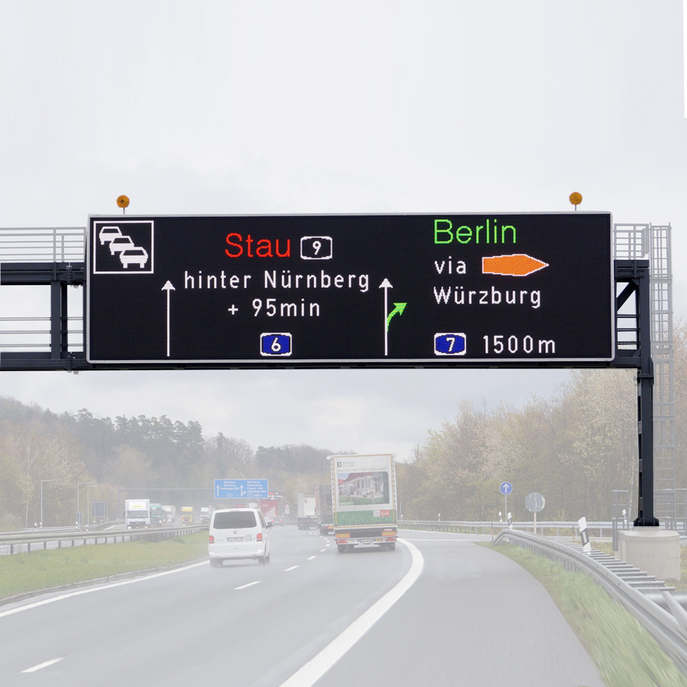 EN12966 NTCIP VMS Traffic LED Display With RS232 RS485 Serial Ports