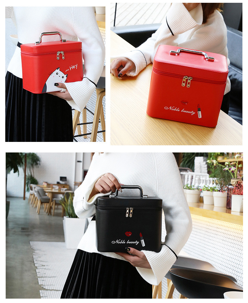 Makeup Cartoon Printing Large PU Cosmetic Bag