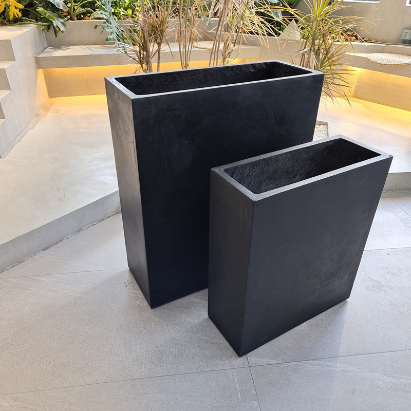 Frost Resistant Round Shape Fiber Clay Planter For Hotel