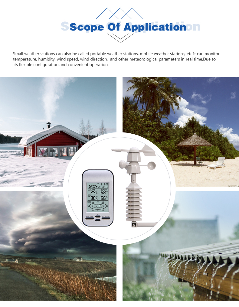 Wireless Outdoor Weather Station With Wind Direction And Speed Tester 433 Frequency