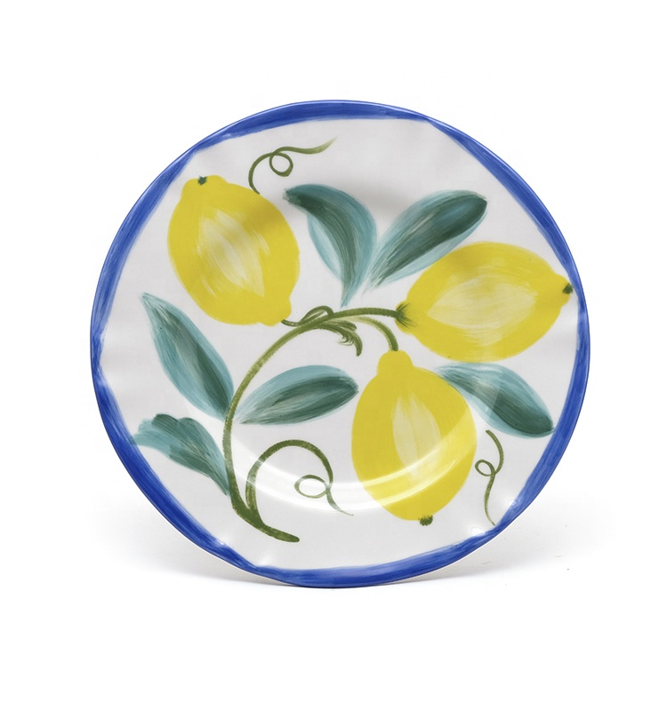 Personalized Ceramic Dinner Plates Spring Colorful Plates With Flower