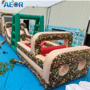 inflatable PVC Camouflage jumping obstacle backyard inflatable obstacle course