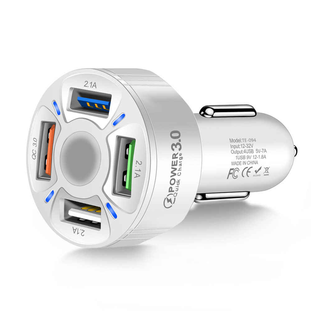 Universal Cell Phone Portable Car Charger 35W 32V Fireproof 4 USB