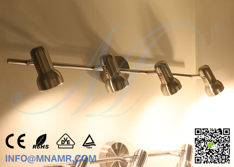 4x5W LED Ceiling Spotlight Fitting AC100-240V with Multi-Direction Adjustable Heads