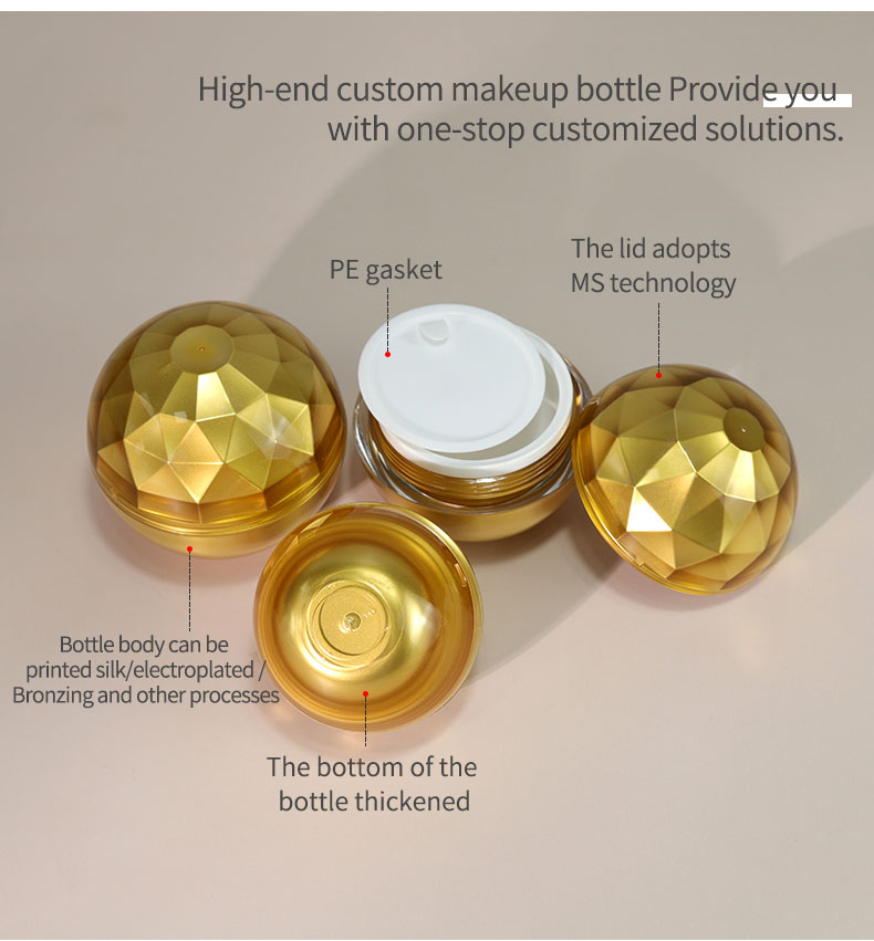 Customized Airless Cream Pump Jar Luxury Cosmetic Packaging Jar 50g