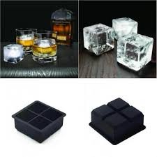 Fancy reusable silicone 4 square ice cube tray high quality silicone food gtade ice mold bar tool wine tool