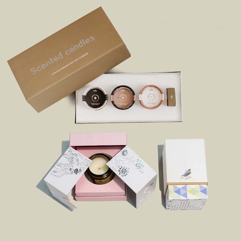 Printed Pink Luxury Candle Packaging Boxes Recyled Cardboard Tray Insert