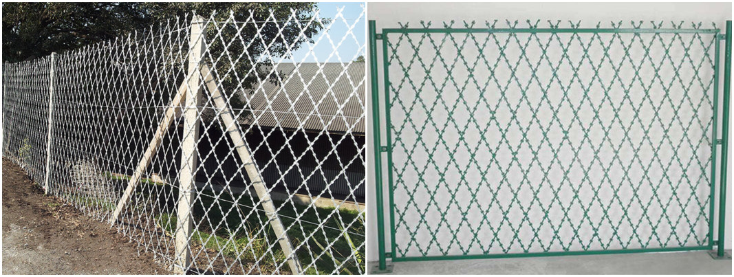 Hot dipped galvanized welded razor blade wire mesh fence