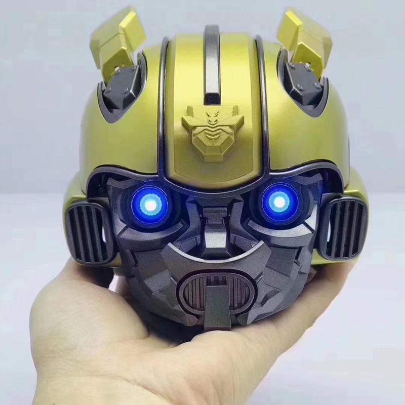 Aluminum ABS Bumblebee Bluetooth Speaker Helmet Stereo Sound With LED Flashing Light