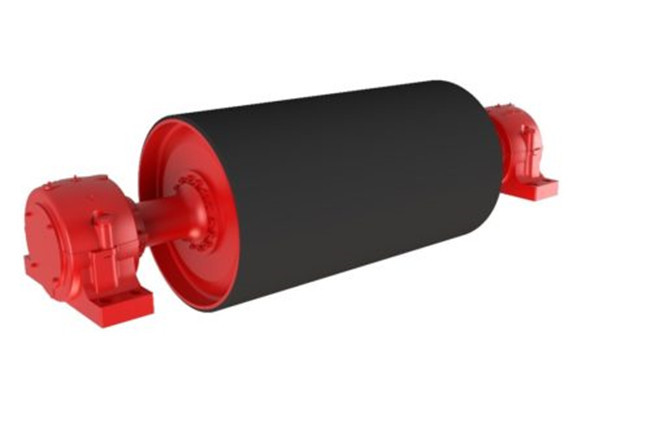 Diamond Rubber Motorized Conveyor Pulley For Harbor Screening Mining